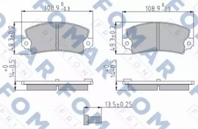 FOMAR FRICTION fo422687 -  Комплект тормозных колодок, дисковый тормоз